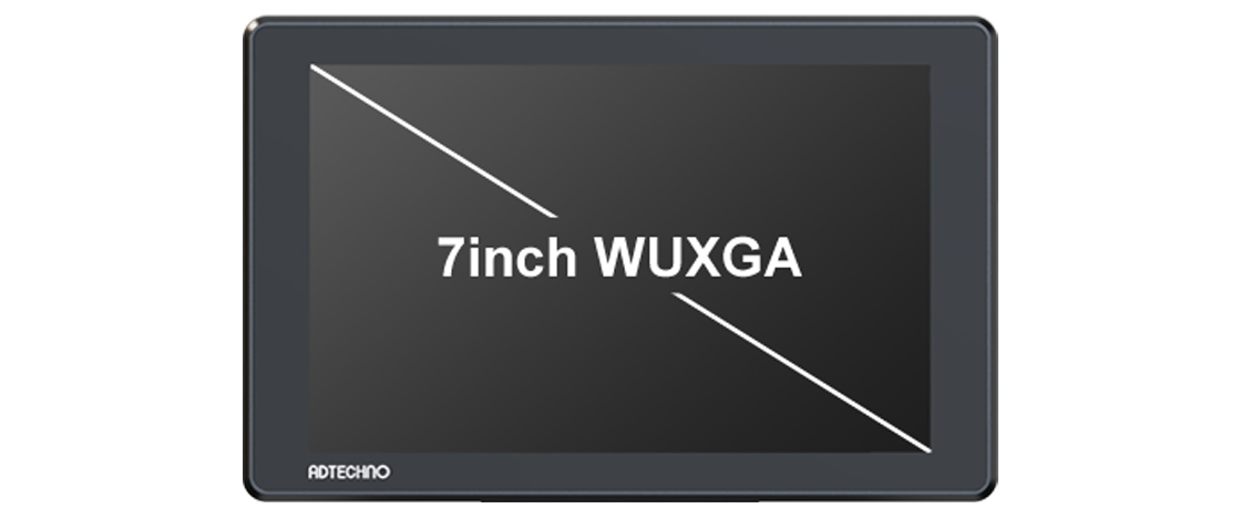 7型WUXGA液晶パネルと硬度6H前面ガラス採用