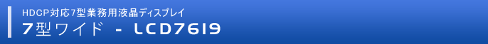 HDCP対応7型ワイド業務用液晶ディスプレイ 「LCD7619」
