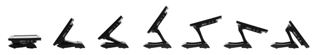 Stepless adjustable stand with low CG (center of gravity)