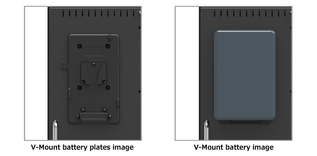 Support for external batteries (mounting holes for V-Mount brackets)