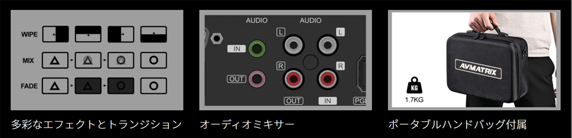 多彩なエフェクト/オーディオミキサー/ハンドバッグ付属