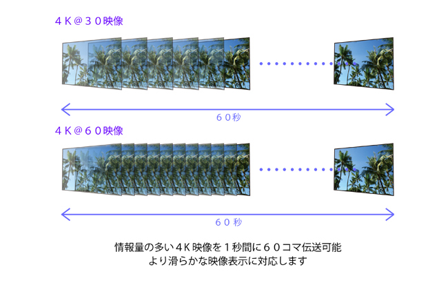 4K@60 4:4:4 (18Gbps)対応