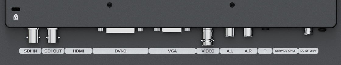 HDMI・DVI-D・VGA・ビデオ入力端子搭載