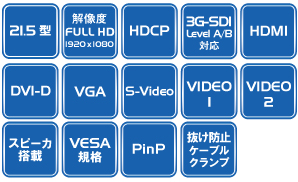 SG2150S | 3G-SDI Level A/B入出力対応フルHD液晶パネル搭載 21.5型 