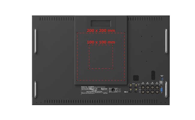 VESA100x100mm/200x200mmネジ穴を搭載