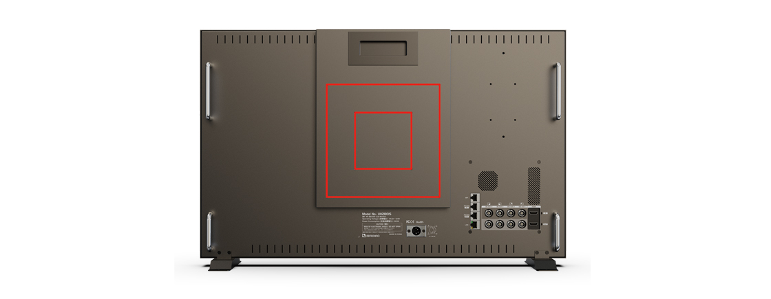 VESA100x100mm/200x200mmネジ穴を搭載